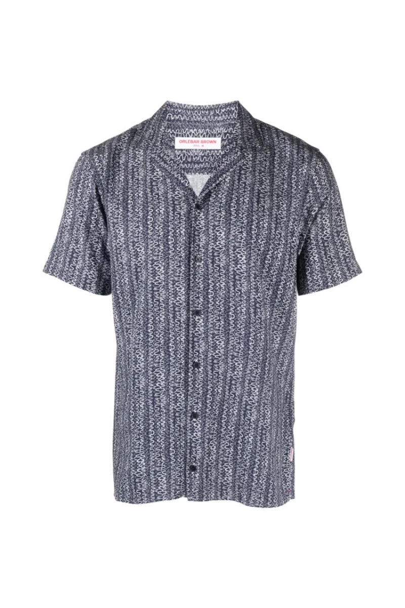 Orlebar Brown 20% Linen shirt in navy
