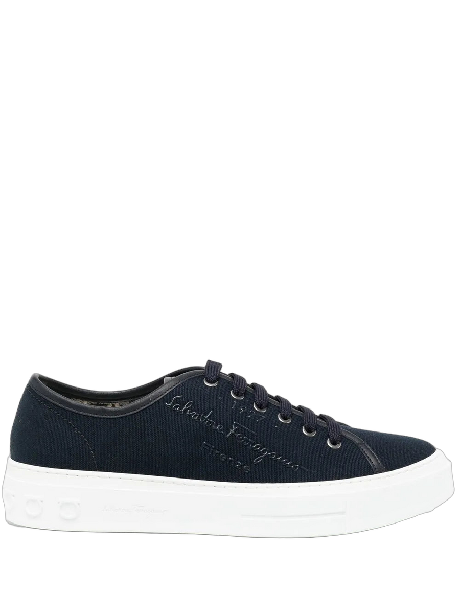 Ferragamo Canvas upper sneaker in navy