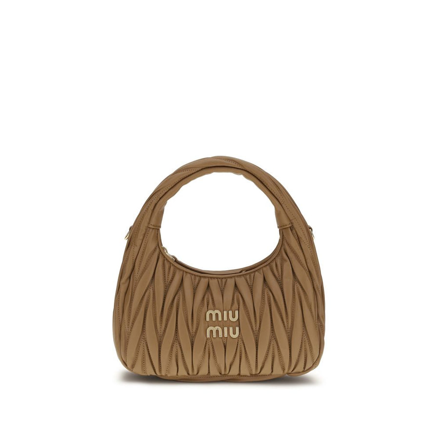 Miu Miu 100% Calf Leather Bos Taurus shoulder bag in beige