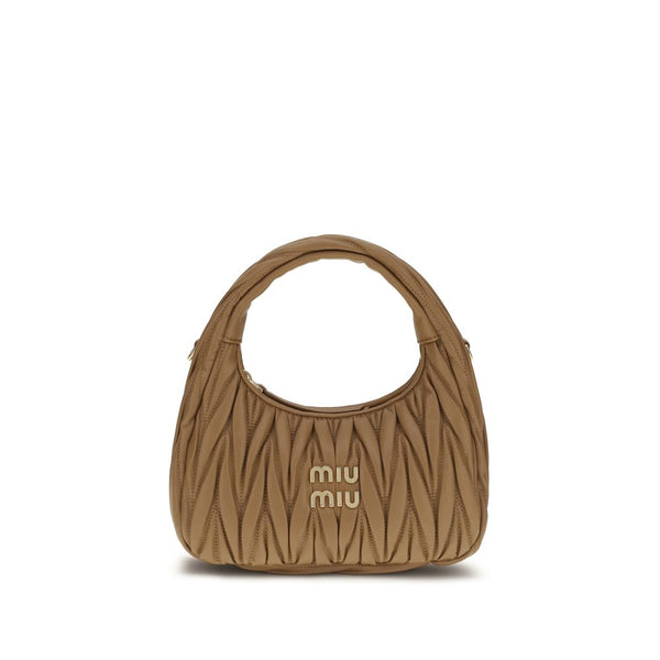 Miu Miu 100% Calf Leather Bos Taurus shoulder bag in beige
