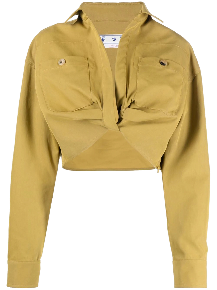 Off-White Organic Cotton 83% overshirt in gold