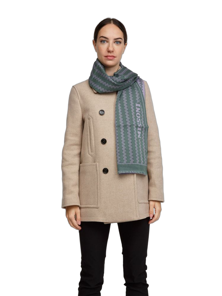 Missoni 100% Wool scarf in green