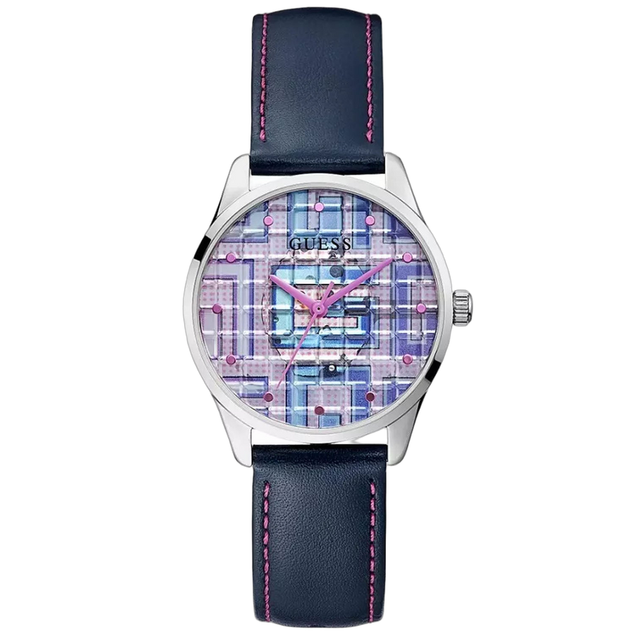 Guess Stainless steel case watch in purple