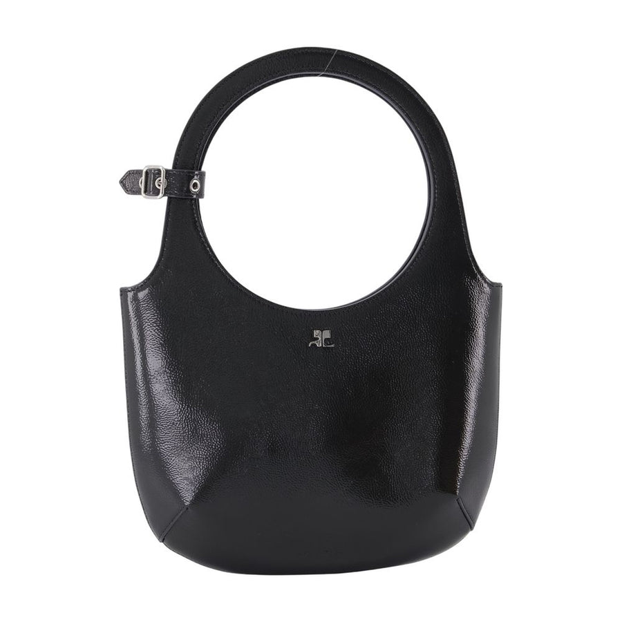 Courreges Leather shoulder bag in black