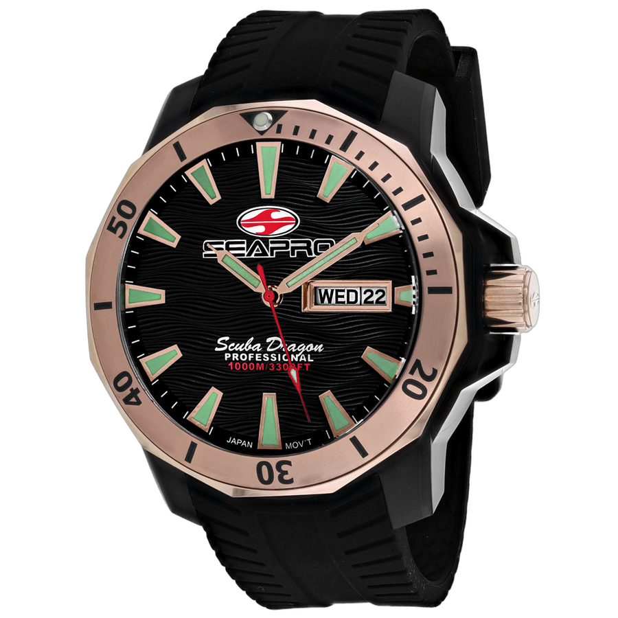 Seapro Stainless steel case watch in black