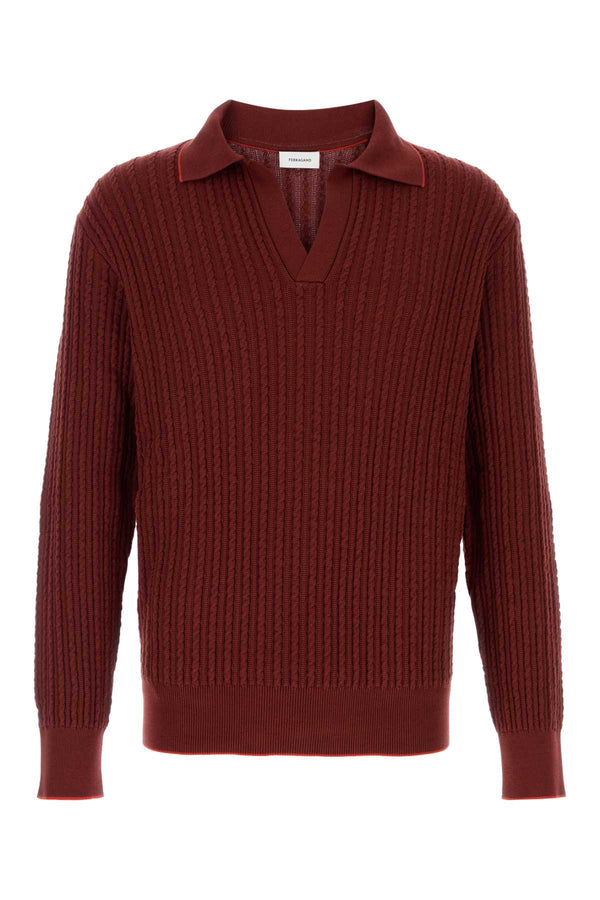 Ferragamo 70% Cotton sweater in red