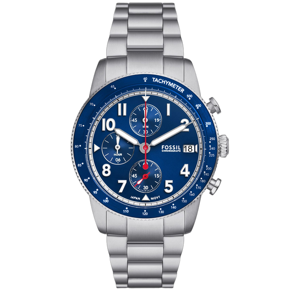 Fossil Stainless steel case watch in blue
