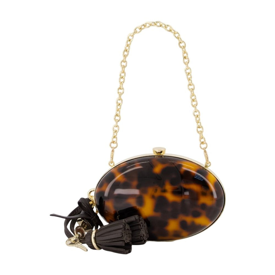 Oval Clutch - Self Portrait Acrylic Brown Bags / Clutches