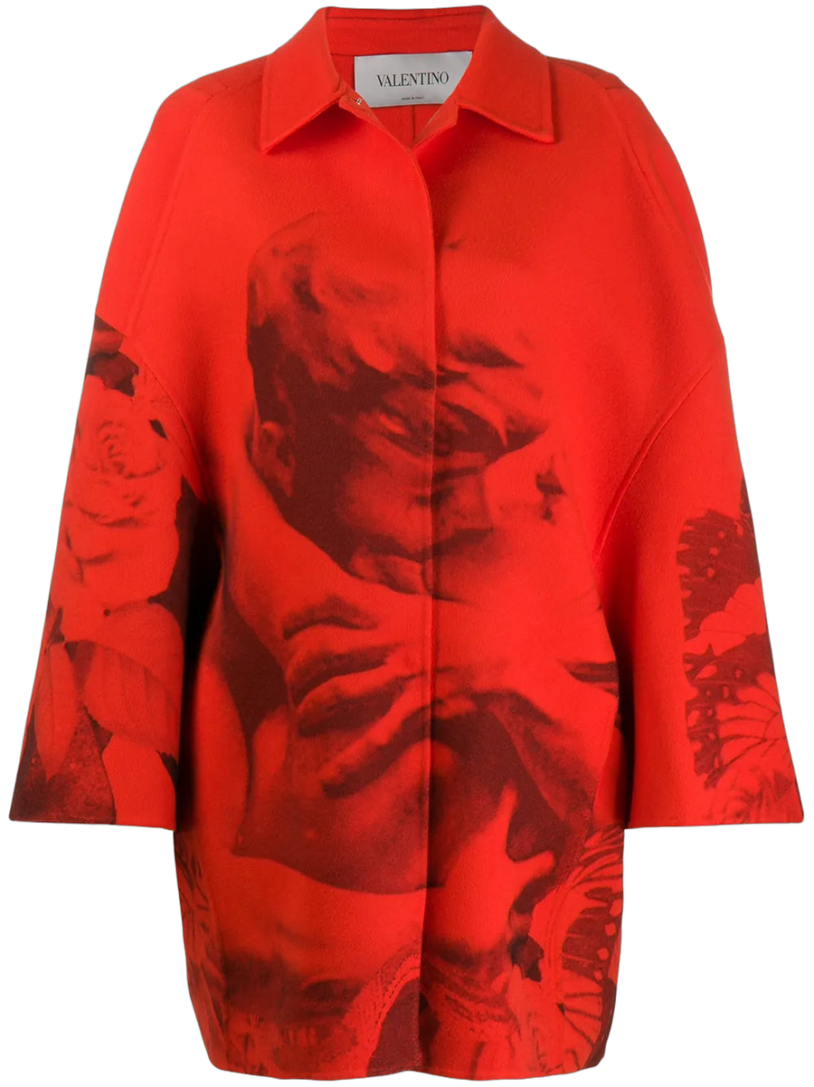 Valentino Virgin wool-cashmere blend coat in red