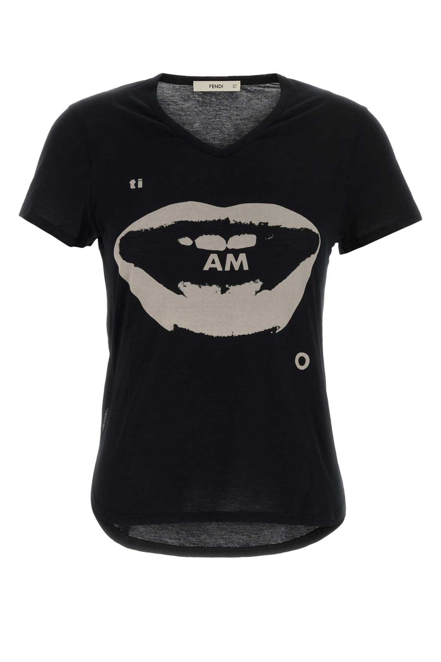 Black Cotton T-Shirt Nero Exterior