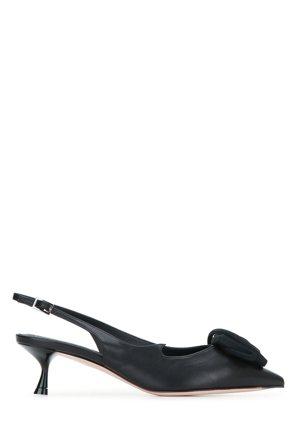 Roger Vivier Love Leather slingback heel in black