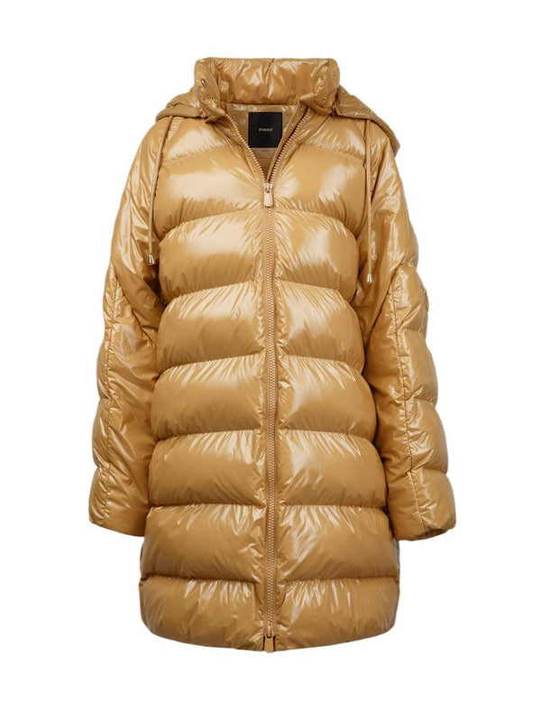 Pinko 100% Polyamide down jacket in caramel