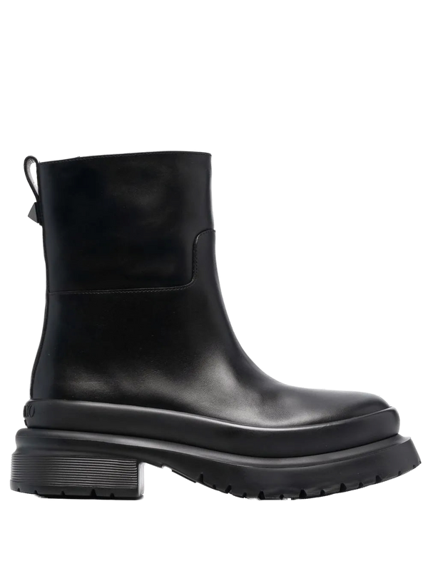 Valentino Calf leather/lambskin ankle boot in black