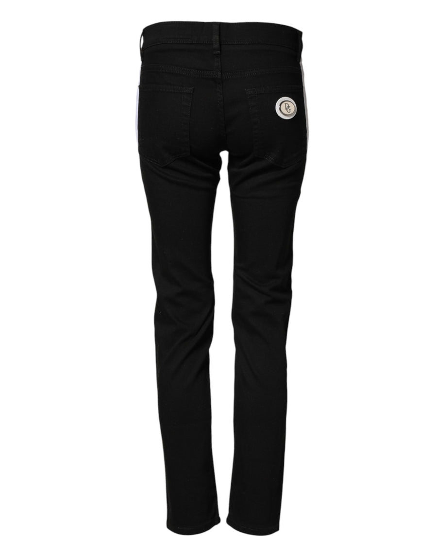 Black Cotton Stretch Skinny Denim Trouser Jeans Elastane