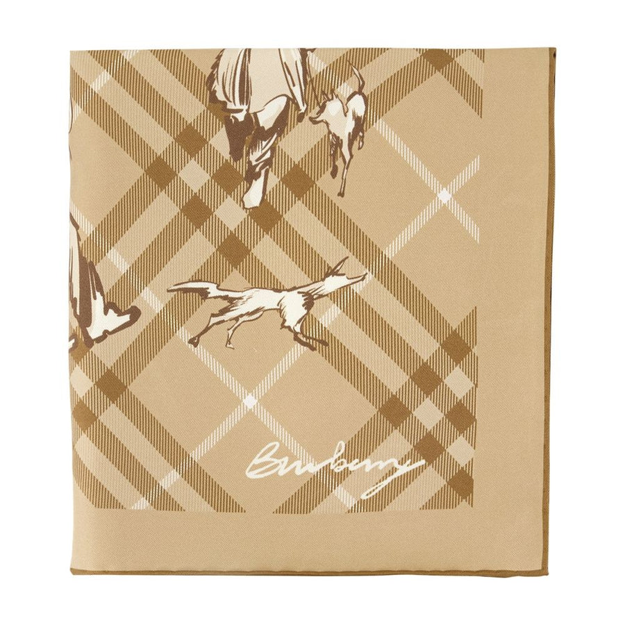 90x90 Scarf - Burberry Silk Beige Accessories /