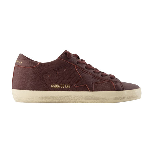 Golden Goose Deluxe Brand calfskin sneaker in burgundy