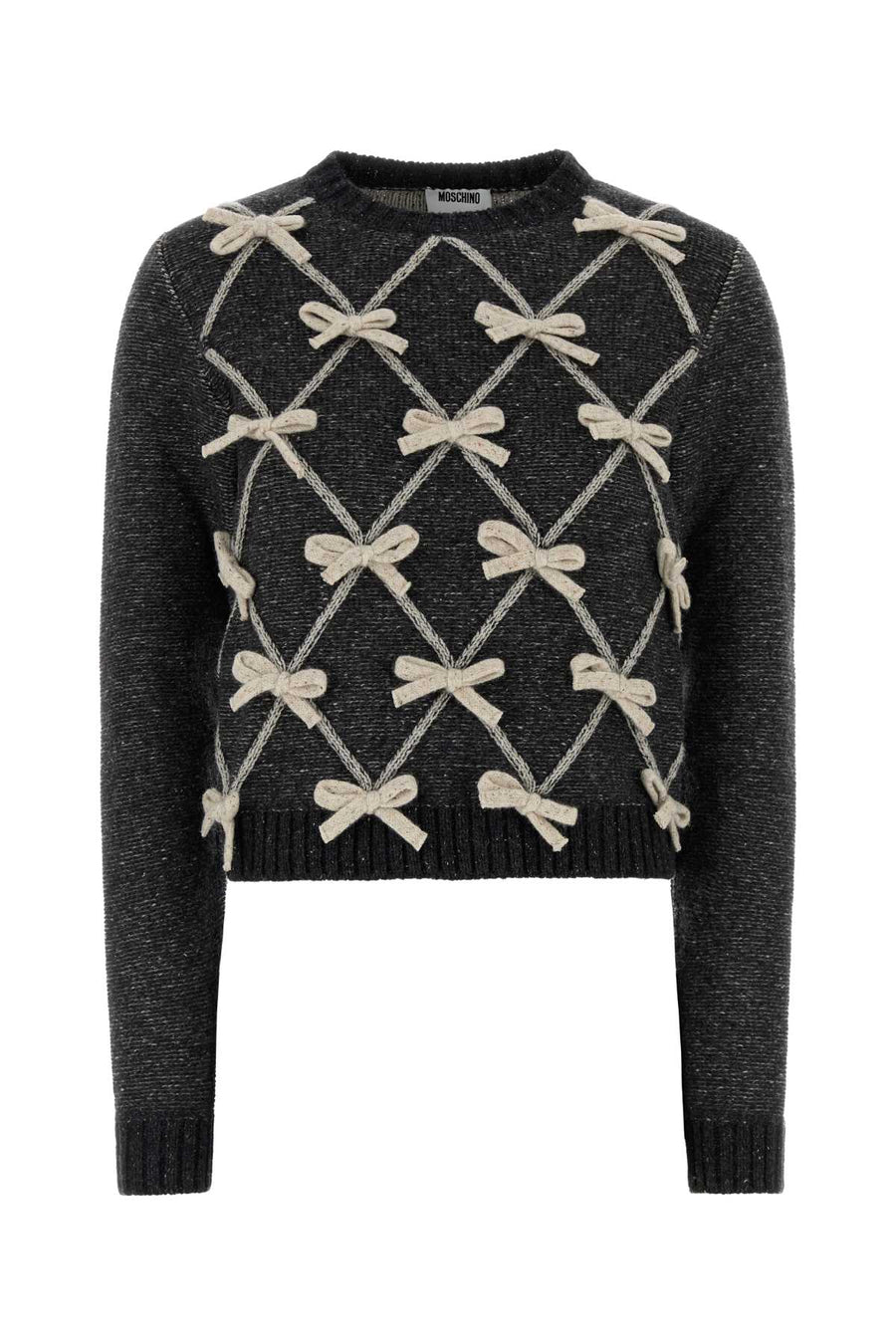 Charcoal Wool Blend Sweater Fantasia Grigio Exterior: Viscose Nylon Maglie