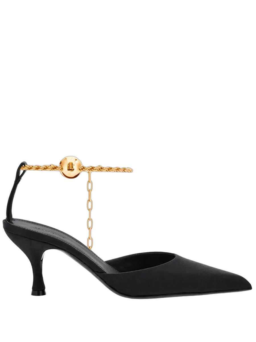 Ferragamo Satin upper heel in black