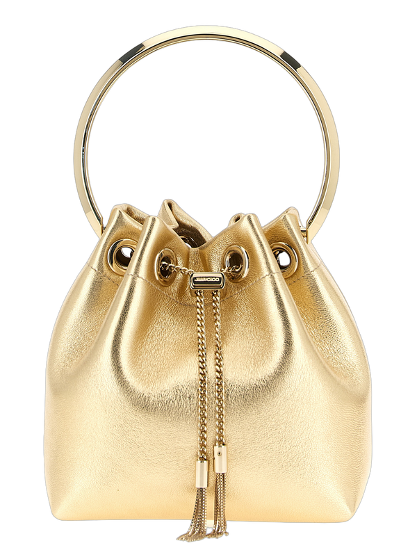 Jimmy Choo 80% lamb leather bucket bag in gold