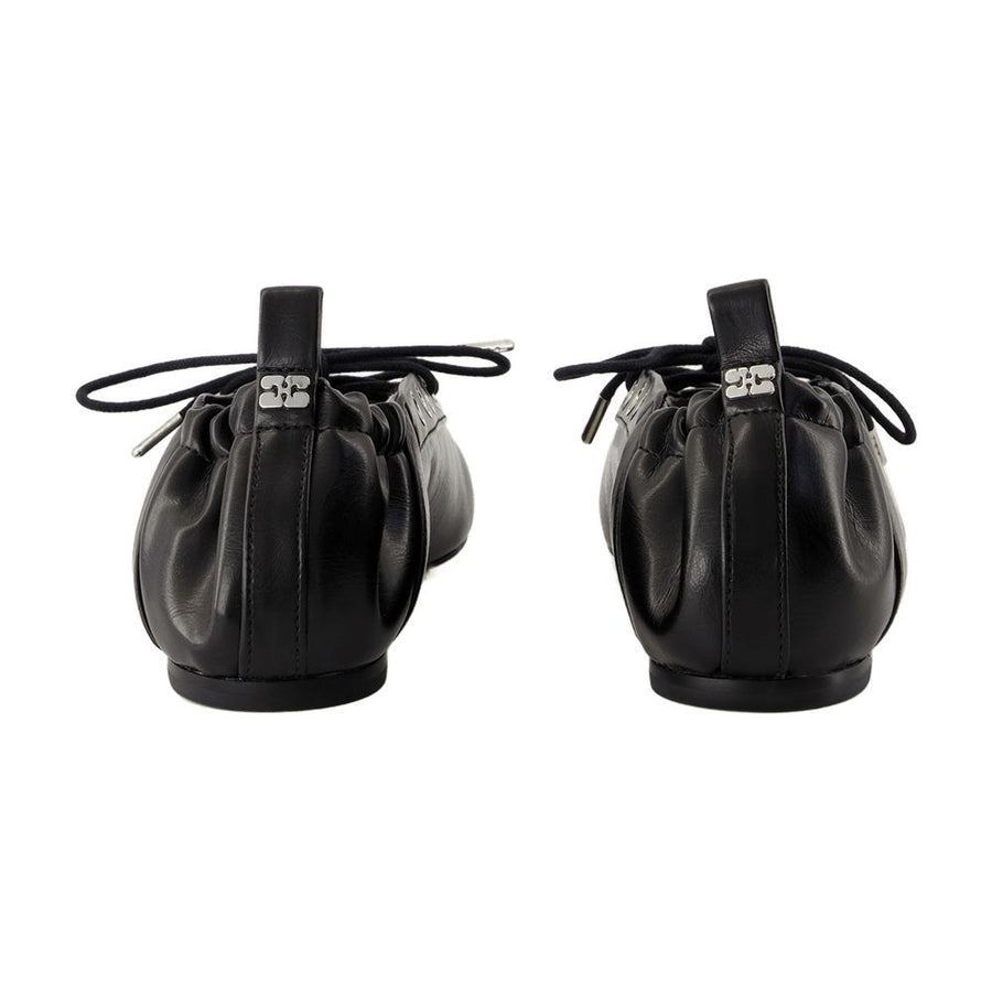 Ganni Synthetic ballerinas in black