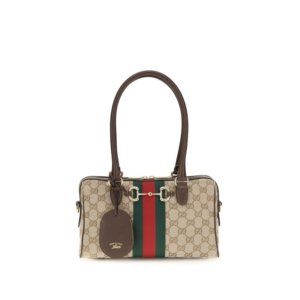 Gucci Horsebit Shoulder Bag — Beige