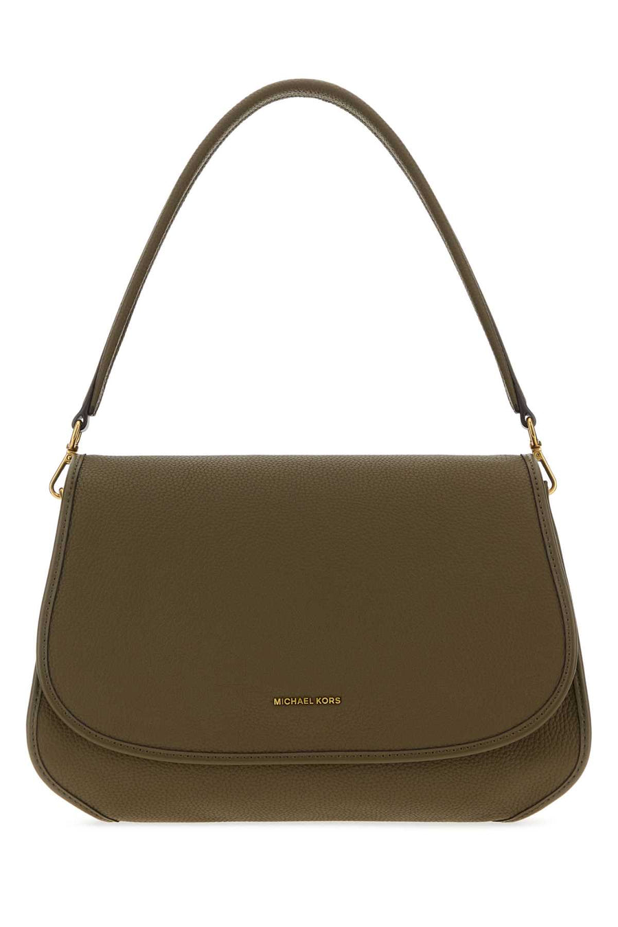 Michael By Michael Kors Conv Exterior: 100% Leather; Lining: 100% Fabric; Finishing: Antiqued golden metal shoulder bag in green