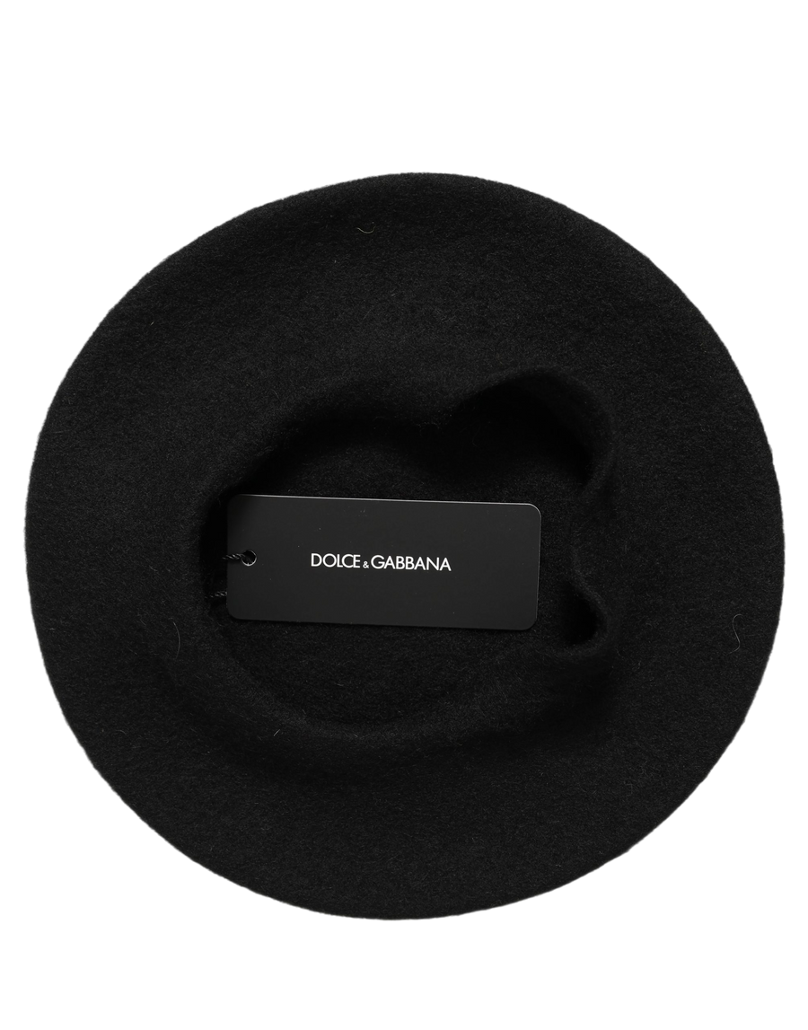 Dolce & Gabbana HAT10015 90% Wool beret in black