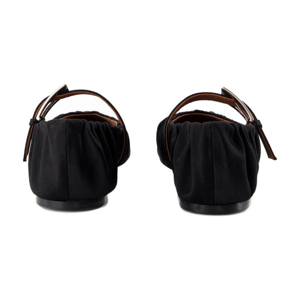 Paris Texas silk ballerina flat in black