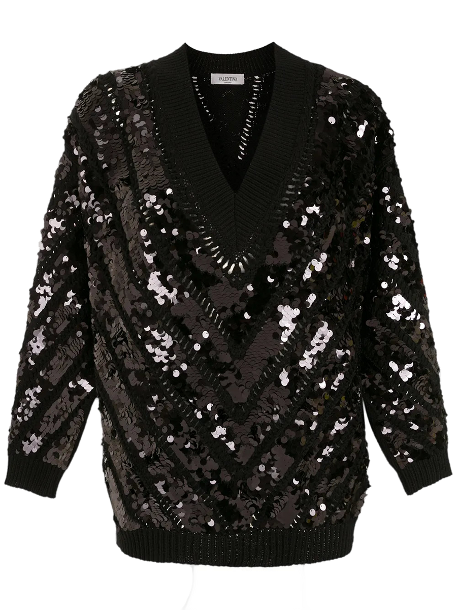 Valentino Virgin wool sweater in black