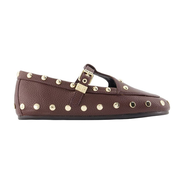 Ganni Synthetic ballerina flat in brown