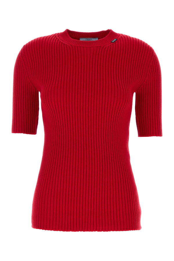 Prada 96% Virgin wool sweater in red