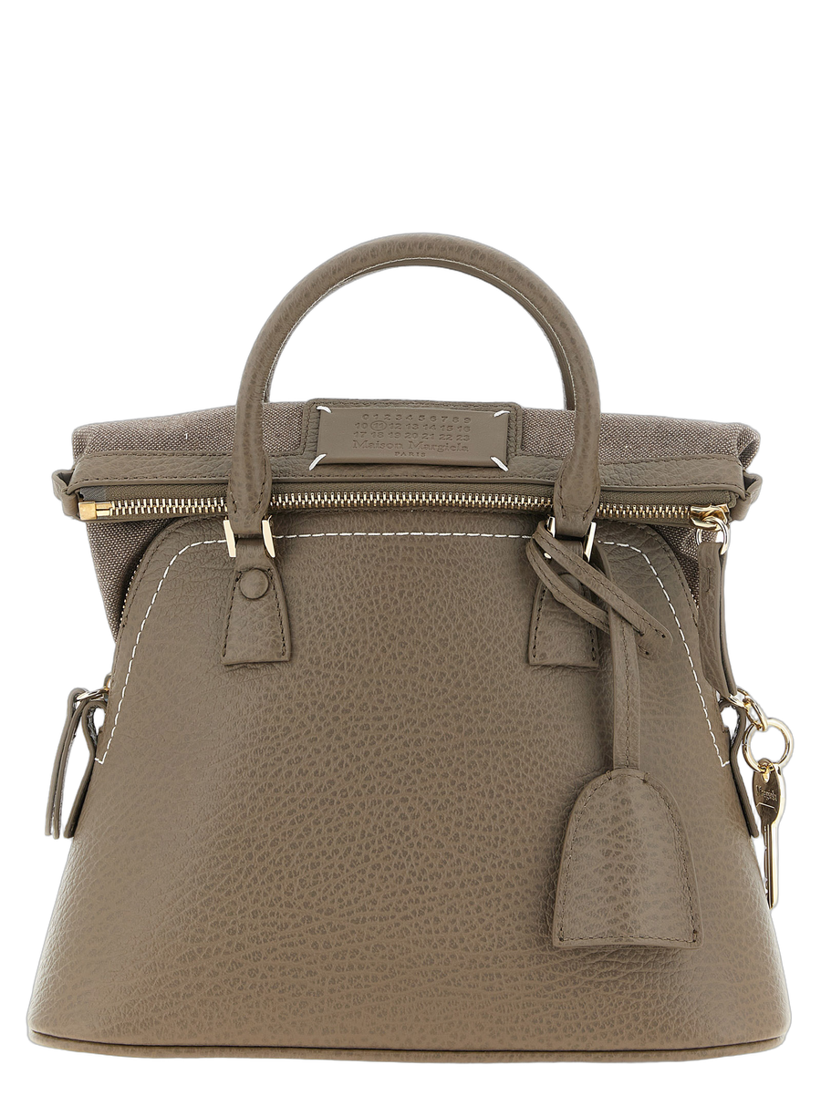 Maison Margiela 100% calfskin leather shoulder bag in gray