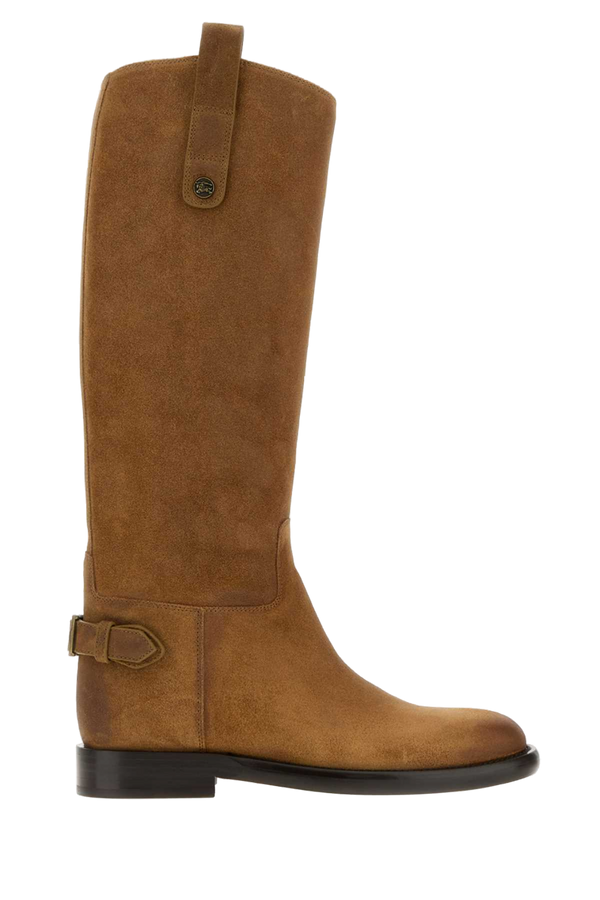 Camel Suede Cavalier Boots Boat Stivali
