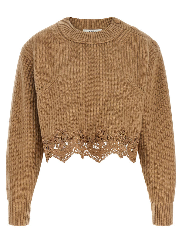 Chloé 70% wool cardigan in beige