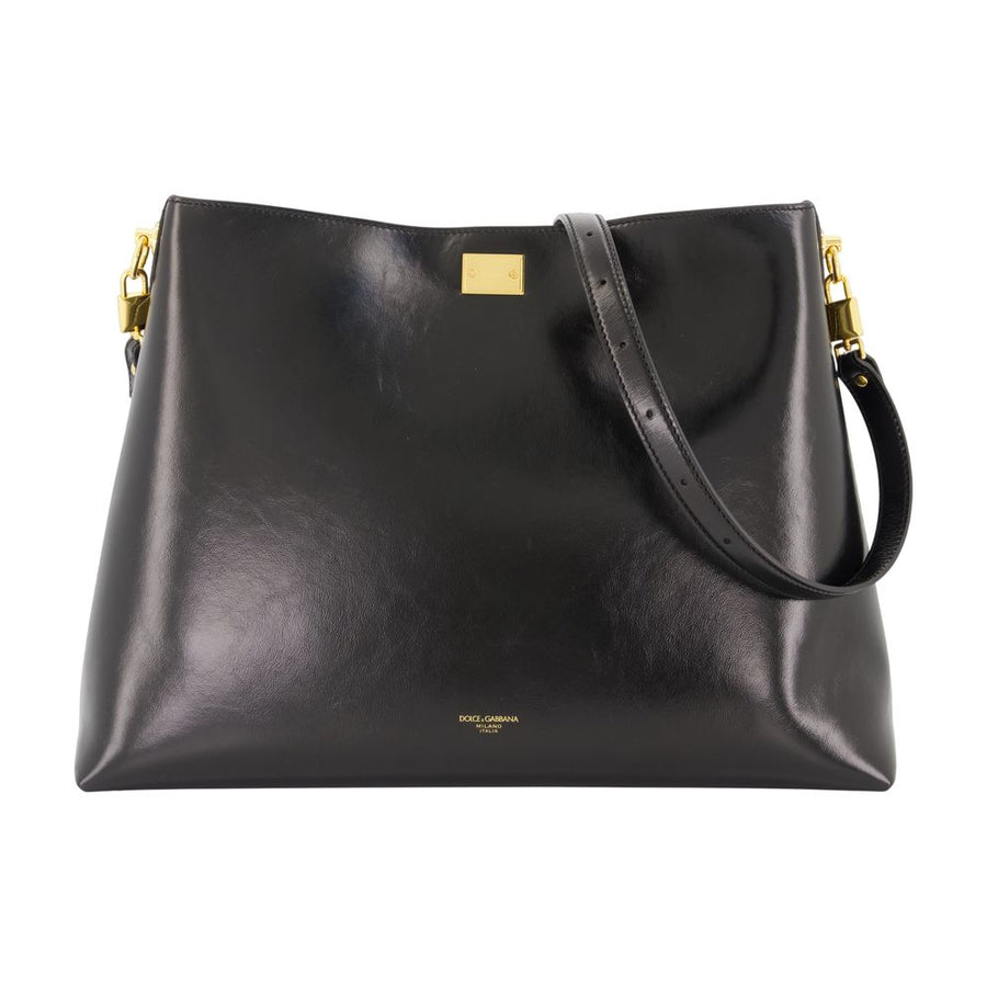 Vittoria Shoulder Bag - Dolce&gabbana Leather Black Calfskin / Shoulder-hobo-bags