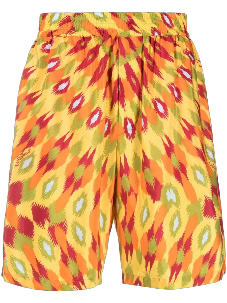 Valentino Cotton-silk blend shorts in yellow