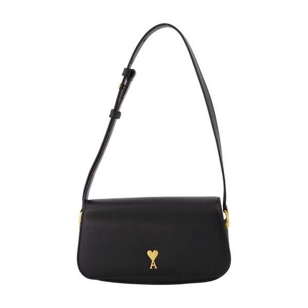 AMI Paris Calfskin shoulder bag in black
