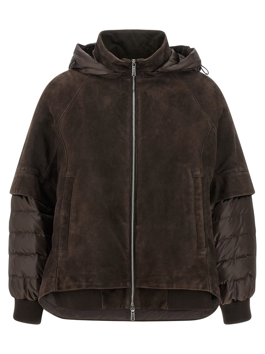 Brown Wool Leather Jacket Clothing