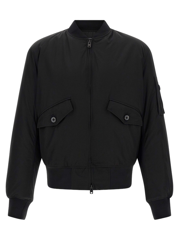 Y-3 100% polyamide bomber jacket in black