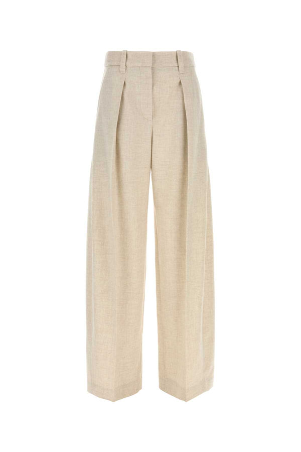 Brunello Cucinelli 95% Virgin wool trouser in beige