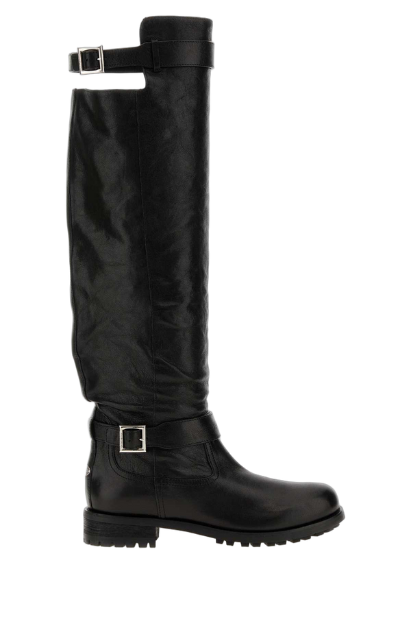 Jimmy Choo Exterior: 100% Lamb; Interior: 100% Leather; Sole: Rubber boot in black