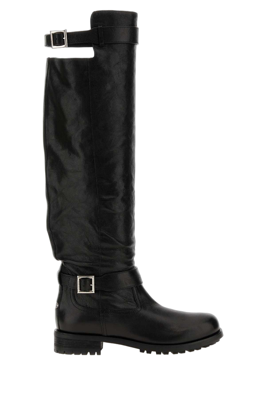 Jimmy Choo Exterior: 100% Lamb; Interior: 100% Leather; Sole: Rubber boot in black
