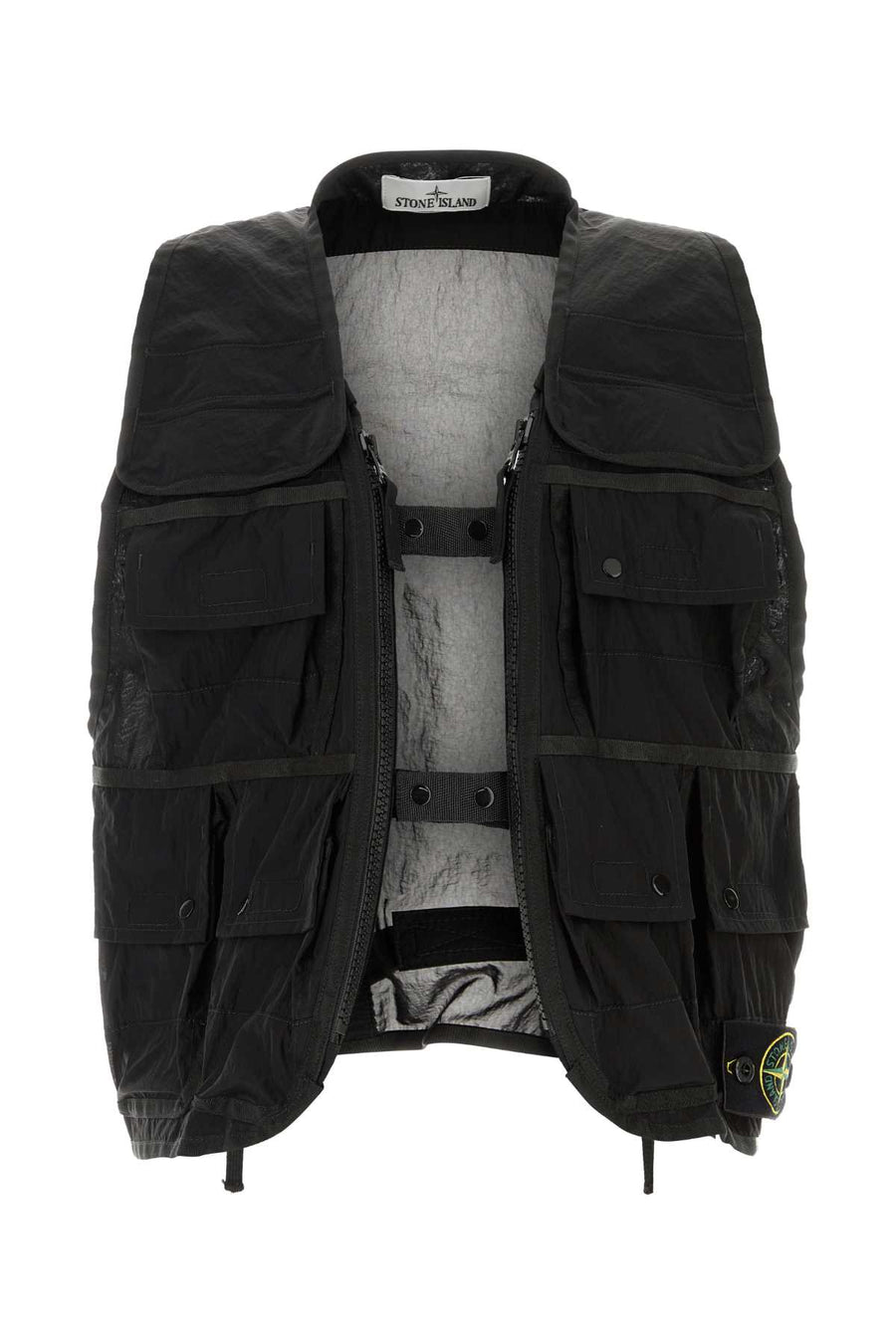 Black Nylon Vest Exterior: Giacche E Gilet