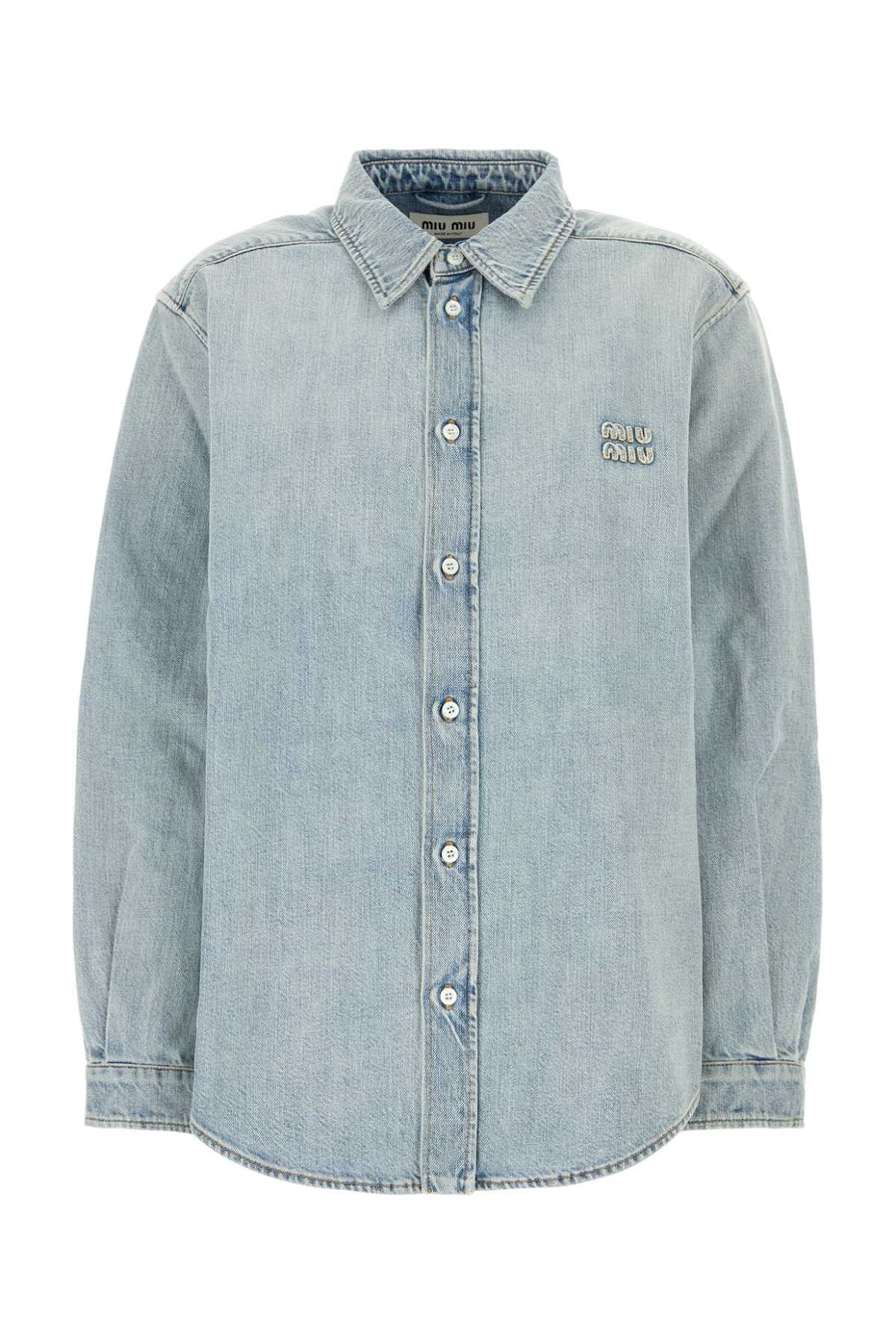 Miu Miu Exterior: 100% Cotton shirt in blue