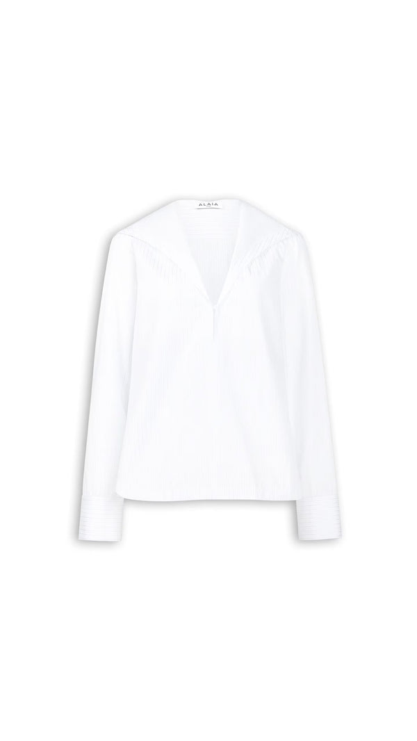 Maison AlaïA Cotton poplin shirt in white