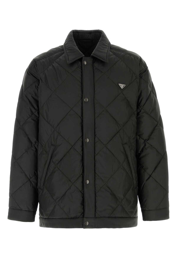 Black Polyester Down Jacket Nero Piumini