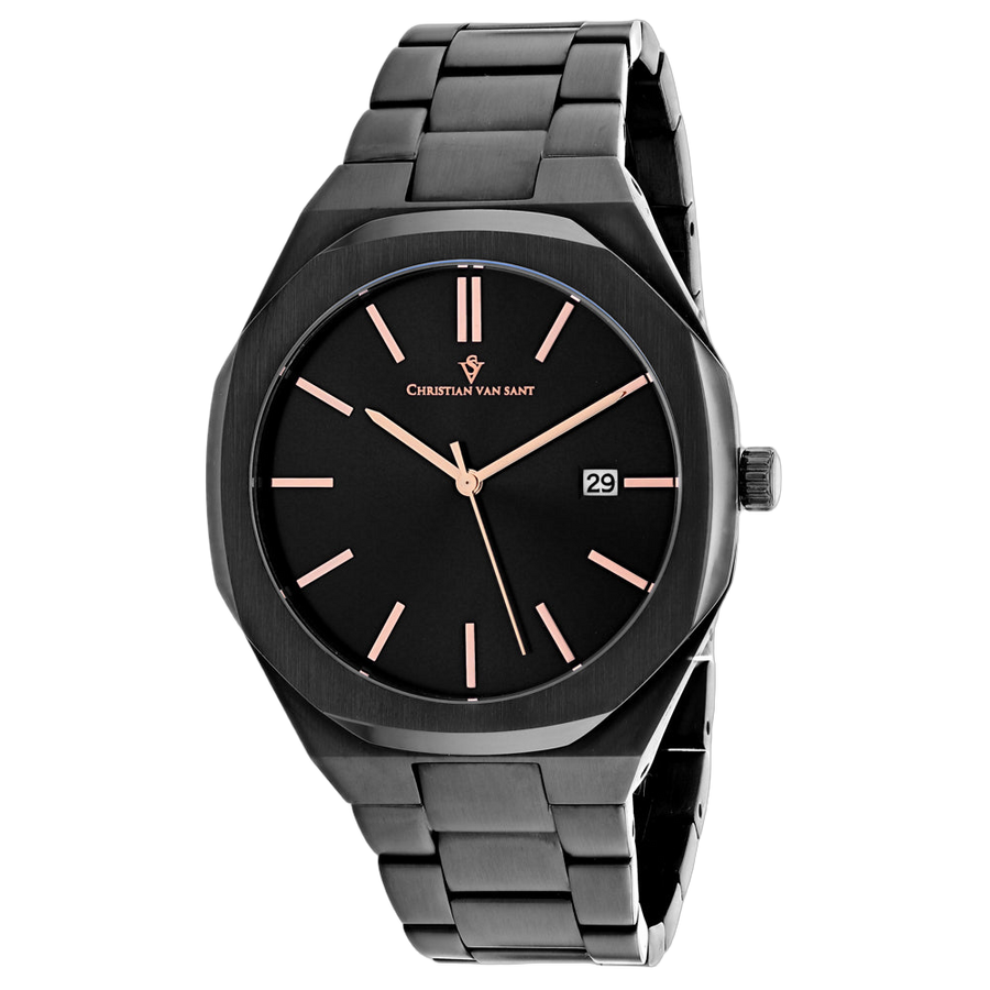 Christian Van Sant Stainless steel case watch in black