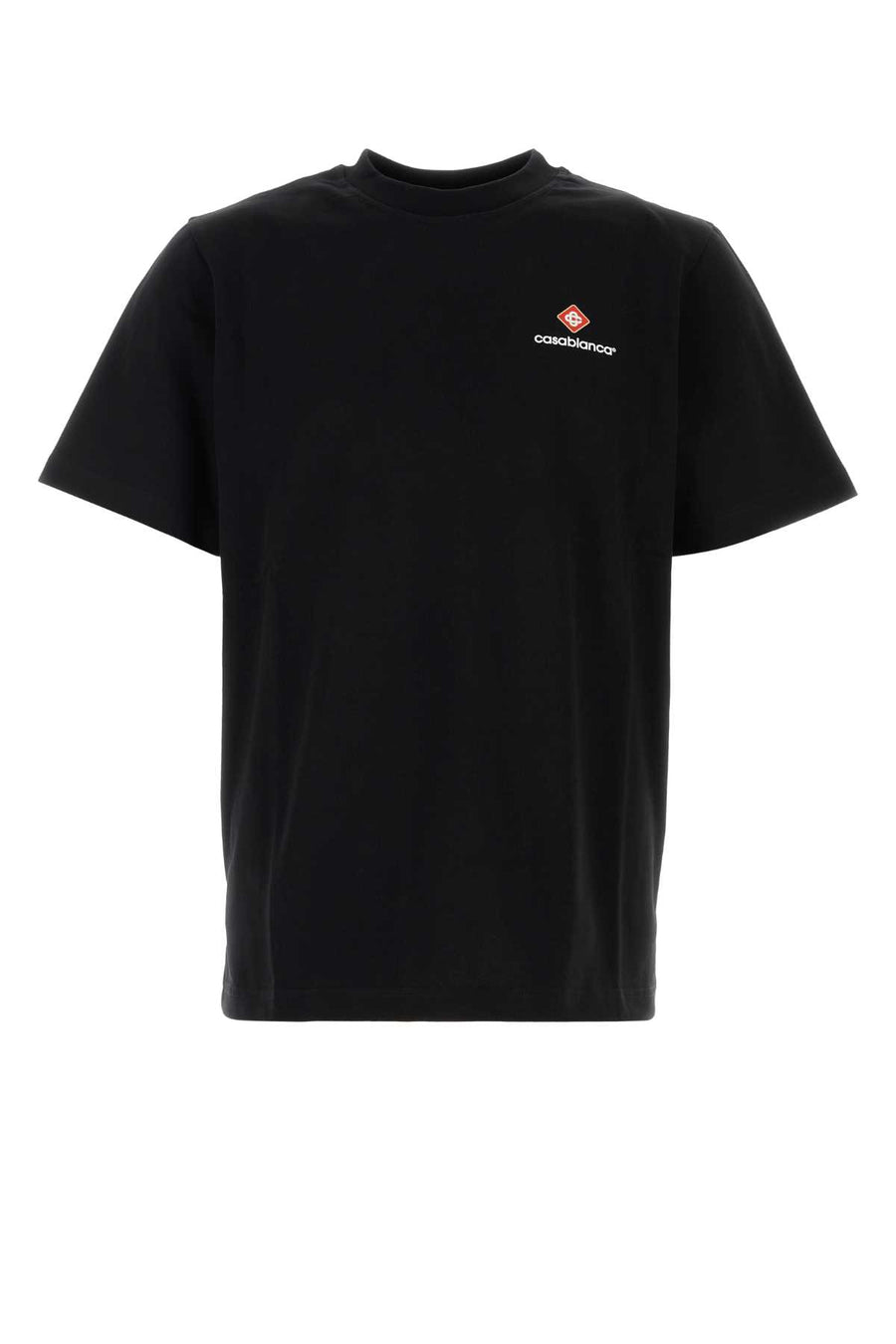 Black Cotton T-Shirt Corelogo Exterior: Organic Maglieria
