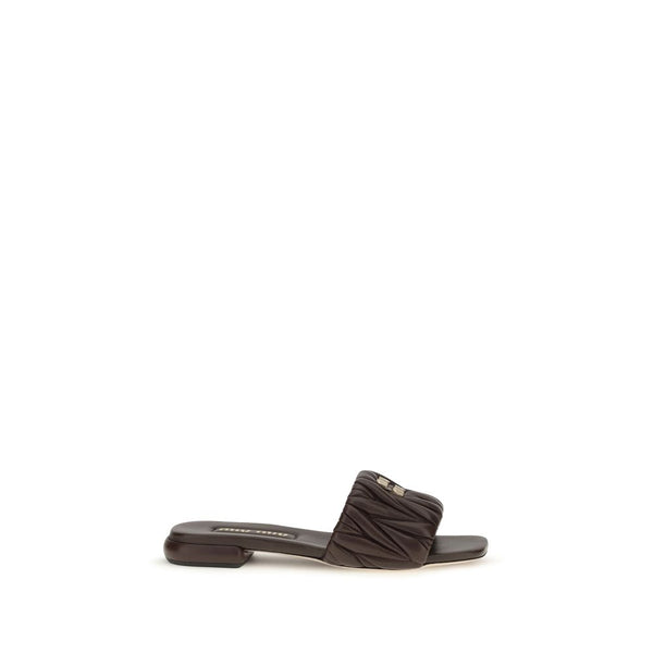 Miu Miu 100% Calf Leather Bos Taurus sandal in brown