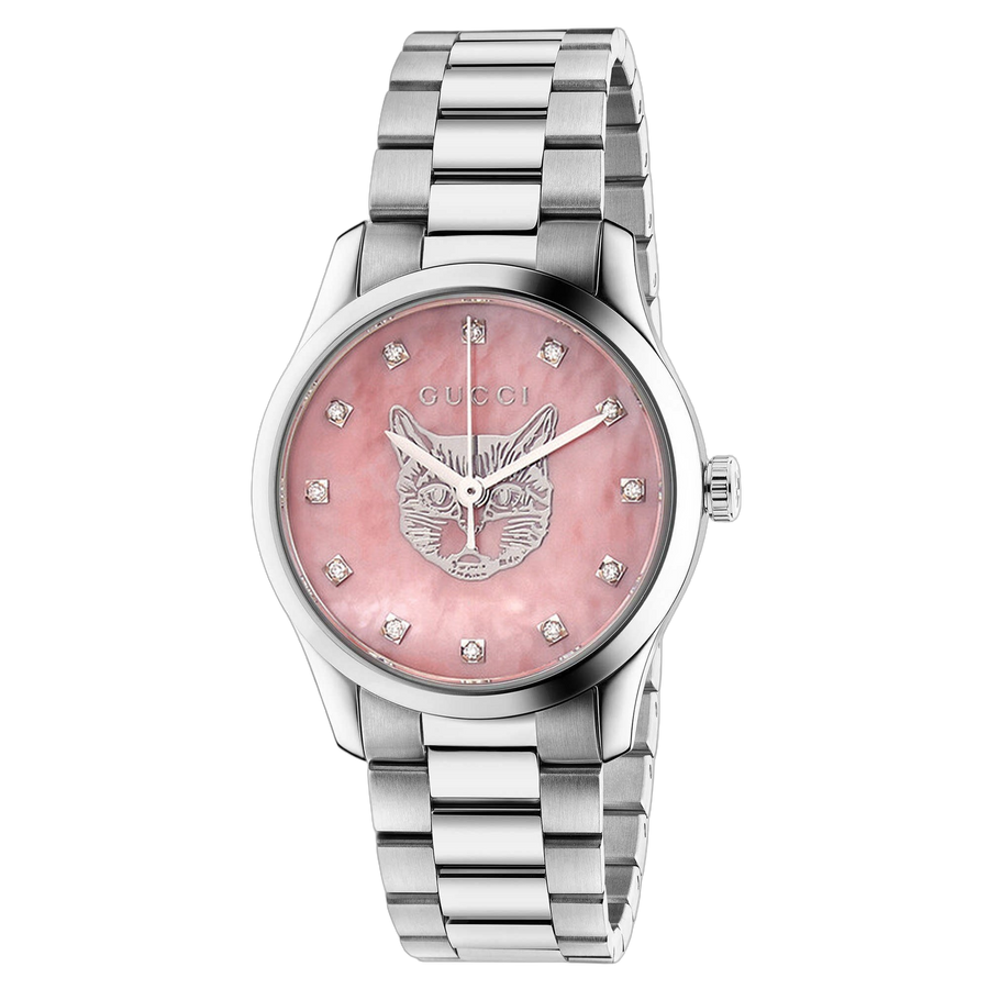 Gucci Stainless steel case watch in pink